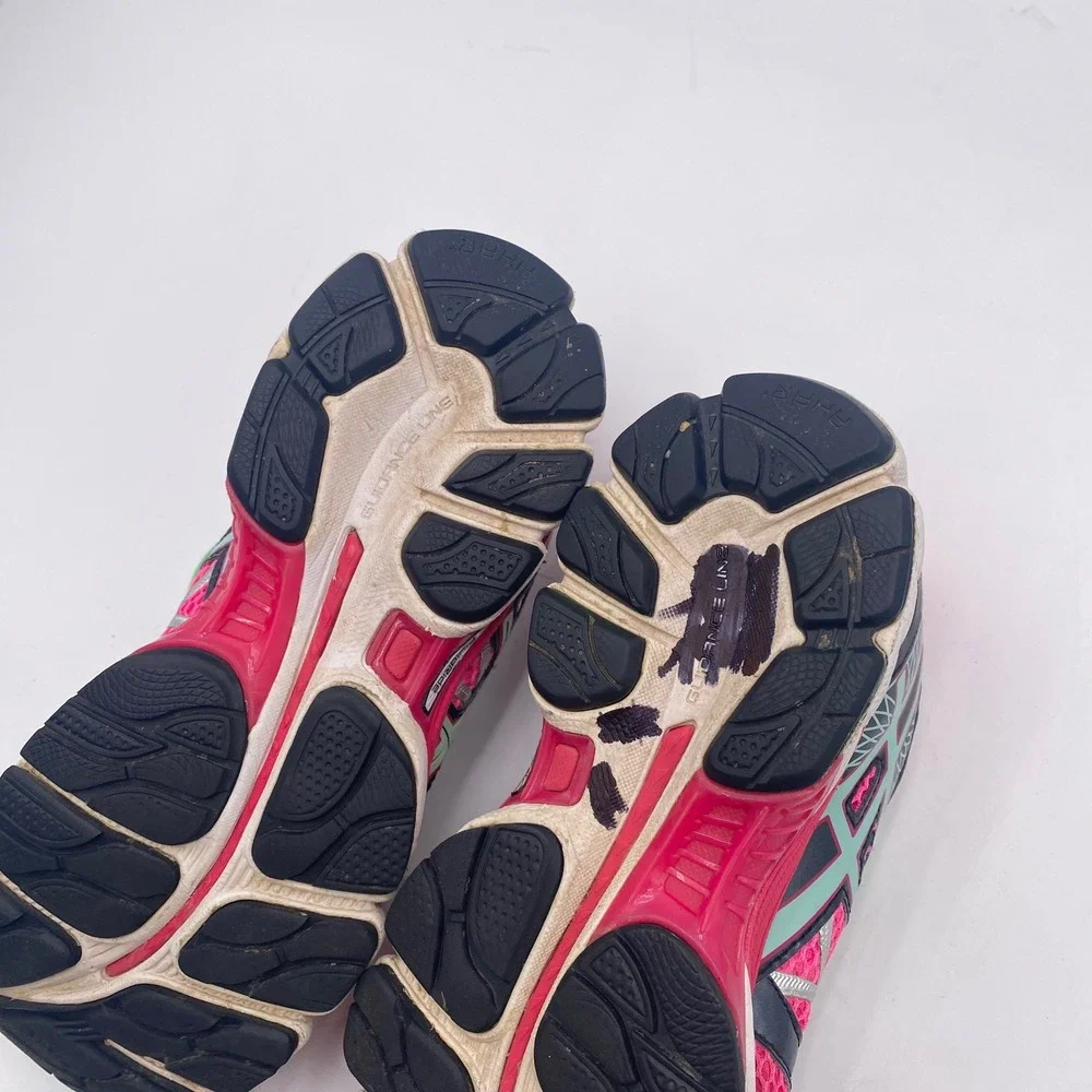 ASICS Gel-Nimbus 16 Running Shoes Womens 6.5 Pink Black Mint T485N GEL Cushioned